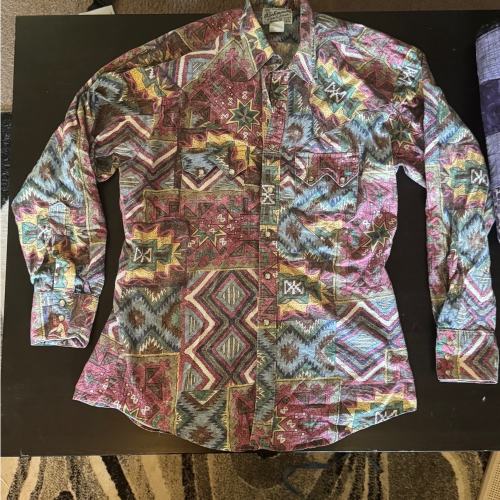 Rockmount Ranchwear Pearl Snap Aztec Cowboy shirt size S